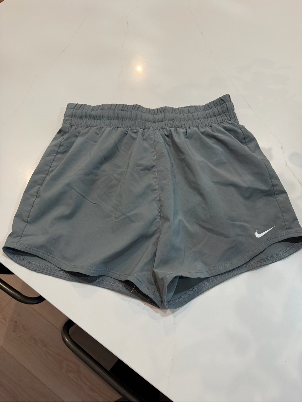 Nike Women's Gray Athletic Training Shorts with Swoosh